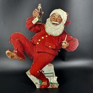 Vtg Christmas Norman Rockwell Santa Pepsi Counter Display 20" Advertising READ